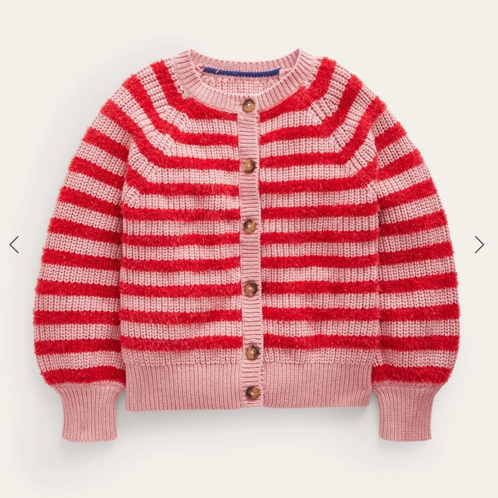 Mini Boden Blouson Stripe Cardigan
